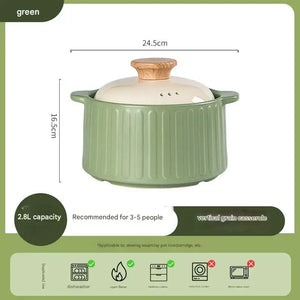 Modern Non Stick Ceramic Casserole Stew Pot - Green - 2.8L casserole - Cookware set
