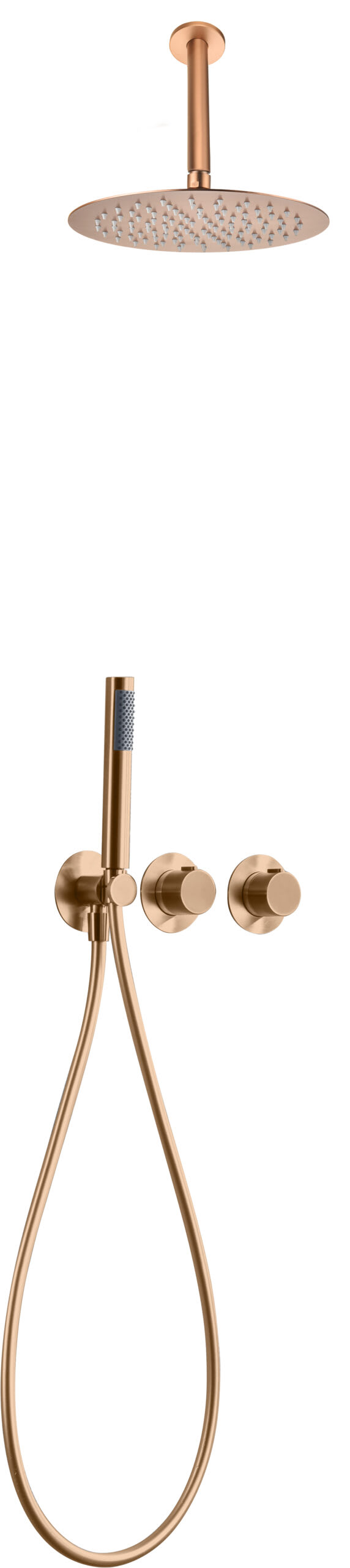 Conjunto Ducha Termostático Empotrado Breda Oro Rosa Cepillado - Shower Set