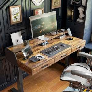 Full Surround Triple Drawer Electric Standing Desk