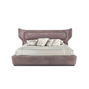 Italian Luxury Headboard PU Leather Soft Bed Frame - Purple / 200 x 200 cm - Bedroom