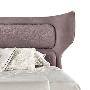 Italian Luxury Headboard PU Leather Soft Bed Frame - Purple / 200 x 200 cm - Bedroom