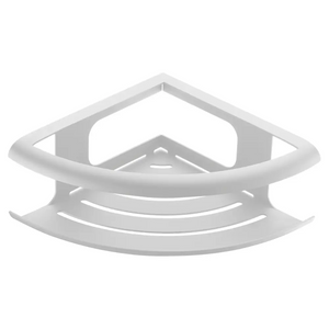 White Matte Corner Soap Basket with Brass Frame, main product view