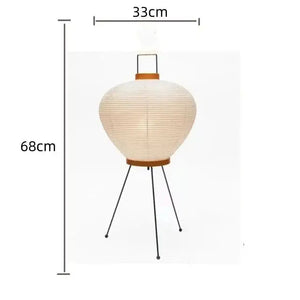 Japanese Paper Standing Light Button Switch Lamp - Medium Oval - 53 x 120 cm / EU plug / Neutral light 4500K - Lamp