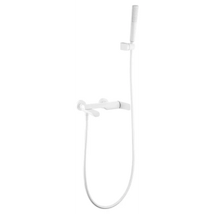 Matte White Single Handle Shower Kit Modern Bathroom, main product view