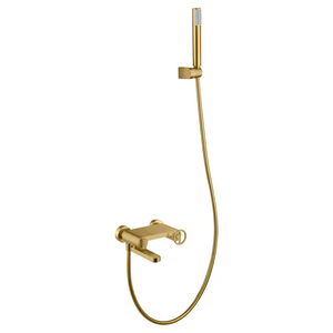 Brushed Gold Single Handle Shower Kit Modern Bathroom, main product view
