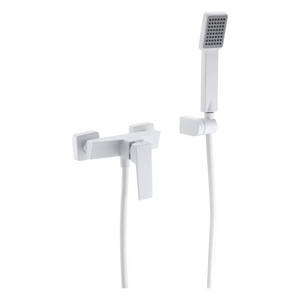 Matte White Single-Lever Shower Kit Modern Design, main product view