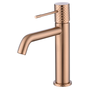 Genova Brushed Rose Gold Basin Faucet Single Lever, main product view