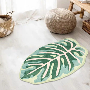 Leaf Shaped Soft Anti Slip Washable Carpet Bath Mat - Foot Mat