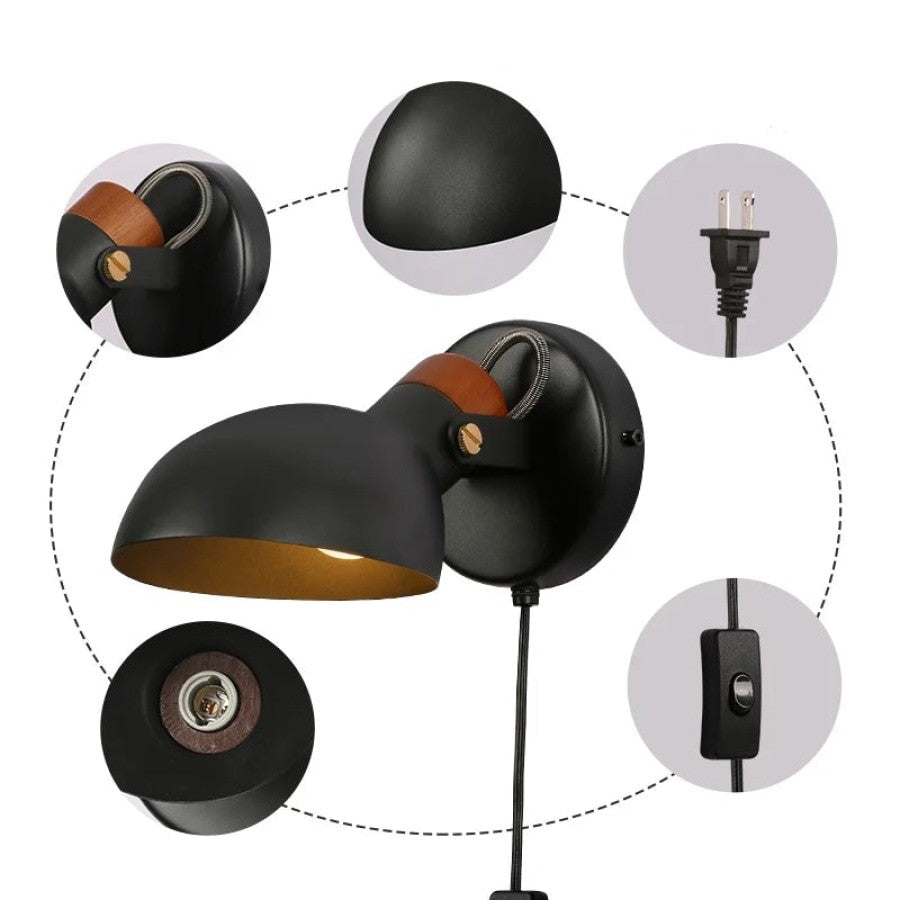 Led Bulb Plug In Wall light With On Off Switch Lamp