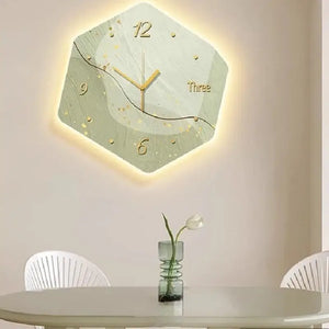 Wall Clock Luminous Abstract Modern Geometric Style - Wall Clocks