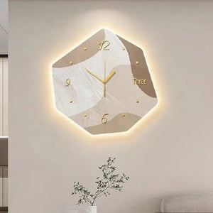 Wall Clock Luminous Abstract Modern Geometric Style - Wall Clocks