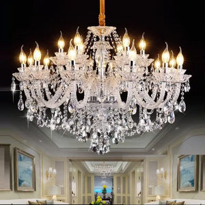 Luxury K9 Crystal Art Deco Chandeliers Lamp - 24 arms chandelier / Transparent Silver / With LED110V - Chandelier