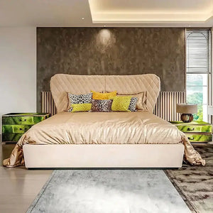 Luxury Napa PU Leather Double Bed Frame - Bedroom