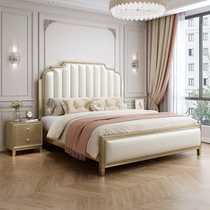 Luxury Vintage Wood Bed Frame - Bedroom