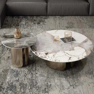 Marble Antique Nordic Modern Round Coffee Table - Multifunctional coffee table