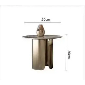 Marble Antique Nordic Modern Round Coffee Table - Gold - 50 x 50cm - Multifunctional coffee table