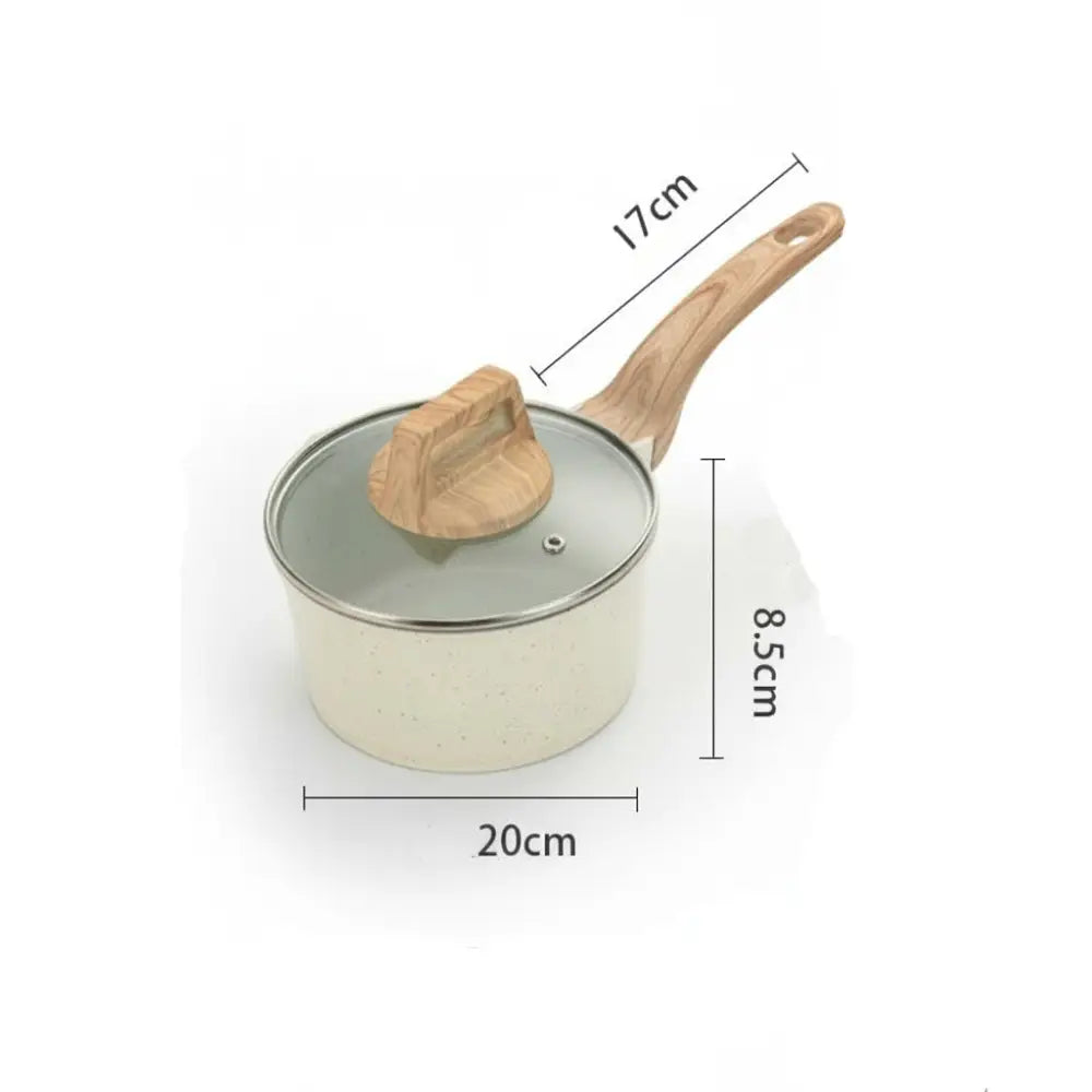 Mini Non Stick Aluminum Alloy Lightweight Pot - White Pot - 20cm - Cookware set