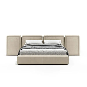 Minimalist Luxury Modern Upholstered King Bed Set - 180 x 200cm - Beige - Bedroom