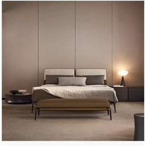 Minimalist Soft Upholstered Headboard Bed Frame - Bedroom