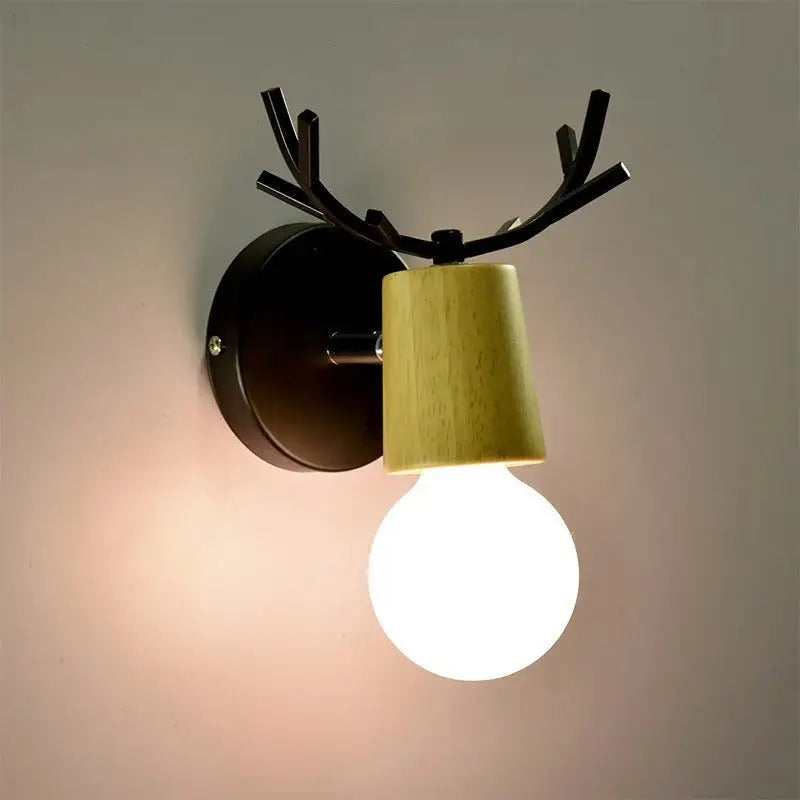 Minimalist Without Shade Wooden Wall Lamp - Wall Lamp