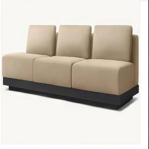 Modern aluminum outdoor modular sofa showing weatherproof material construction and contemporary design details