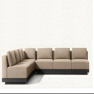 Modern aluminum outdoor modular sofa showing weatherproof material durability and contemporary design details