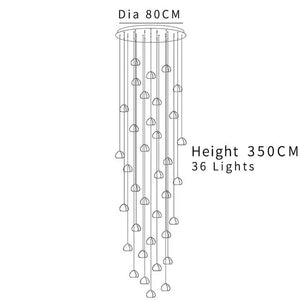 Modern Crystal Chandelier LED Long Pendant - Dia 80cm 36Lights / Warm white 3000K - Lamps