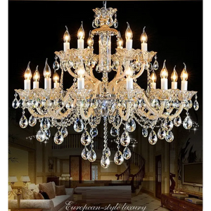 Modern Crystal K9 Candle Chandelier Lamp - 10 Arm Lights / Silver Metal / Without Bulbs|110v-127v - Chandelier