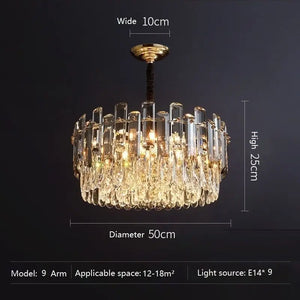 Crystal Golden Chandelier Flush Mount Lighting 40-75cm - view 6