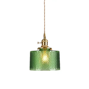 Modern Glass LED Pendant Switch Hanging Lamp - Green - 17 x 20 x 150 cm / Not Inlcude Bulb - Ceiling Lamp