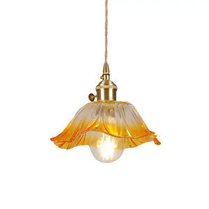 Modern Glass LED Pendant Switch Hanging Lamp - Yellow - 19 x 15 x 150 cm / Not Inlcude Bulb - Ceiling Lamp