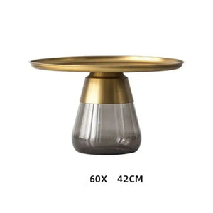 Modern Artistic Glass Round Coffee End Table - Multifunctional coffee table