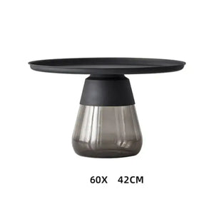 Modern Artistic Glass Round Coffee End Table - Multifunctional coffee table