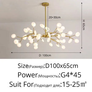 Modern LED Nordic Firefly Lamp - Gold A 45 Heads / Warm White no remote - Ceiling Light