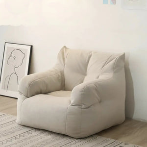 Modern Lightweight Stripe Bean Bag Chair - Beige - Sofa
