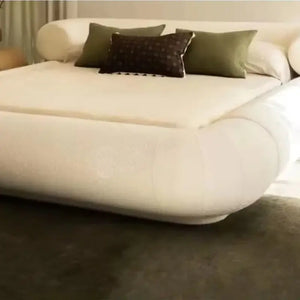 Modern Low Back Headboard Wind Wood Frame Bed - Green / 250 x 200 x 58 cm - Bedroom