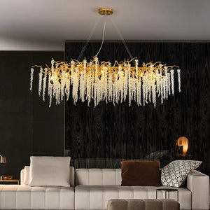 Modern Luxury Crystal Tassel Chandeliers - Lamps