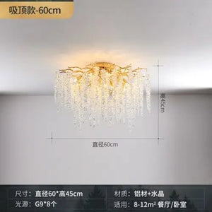 Modern Luxury Crystal Tassel Chandeliers - Long 120cm / 110V / Warm Light 3000k - Lamps