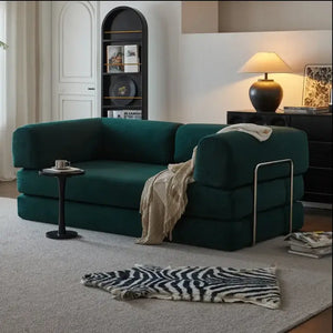 Modern Minimalist Corduroy Bed Compressed Sofa - Green / Two Seat - Compressed Sofa