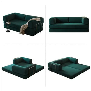 Modern Minimalist Corduroy Bed Compressed Sofa - Green / Two Seat - Compressed Sofa