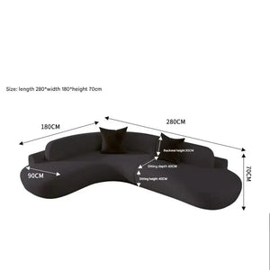 Modern Minimalist Curved Coffee Table Sofa Set - 180x280x70cm 3 - Compressed Sofa