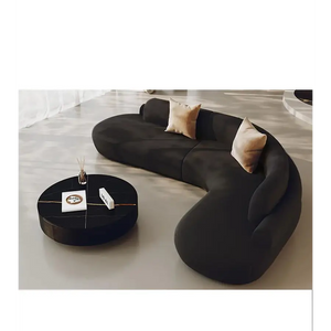 Modern Minimalist Curved Coffee Table Sofa Set - 210x210x70cm 2 - Compressed Sofa