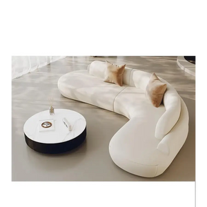 Modern Minimalist Curved Coffee Table Sofa Set - 210x210x70cm - Compressed Sofa