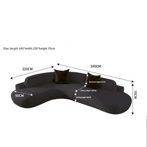 Modern Minimalist Curved Coffee Table Sofa Set - 220x340x70cm 1 - Compressed Sofa