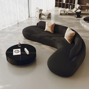 Modern Minimalist Curved Coffee Table Sofa Set - Compressed Sofa