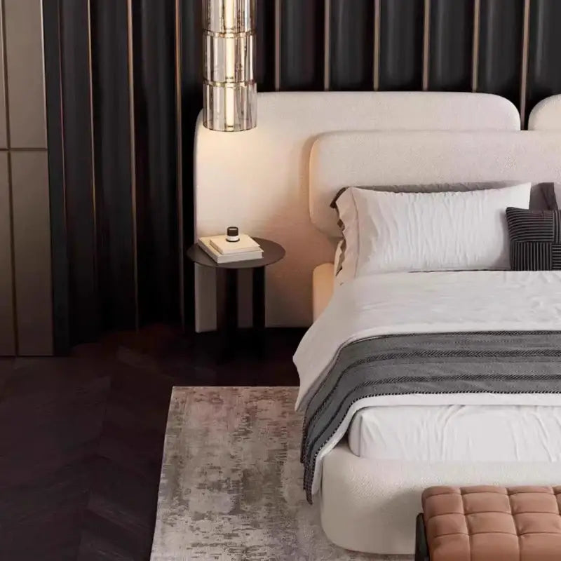 Modern Minimalist Luxury Wooden Double Queen Bed Frames - Bedroom