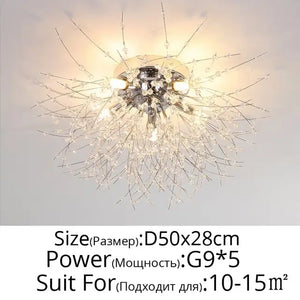 Modern Nordic Firefly Chandelier Lamp - Silver 5 heads / Cool white no remote - Lamps
