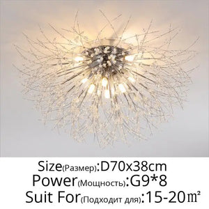 Modern Nordic Firefly Chandelier Lamp - Gold 5 heads / Cool white no remote - Lamps
