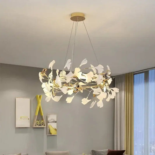 Modern Nordic Flower Leaf Chandelier Pendant Lamp - D60cm / Warm light 3000K - Ceiling Lamp