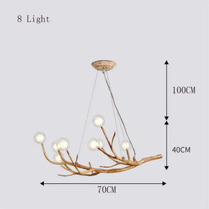 Modern Tree Branch Glass Bubble Lamp - 8 Heads Clear ball / Warm white 3000k - Lamps